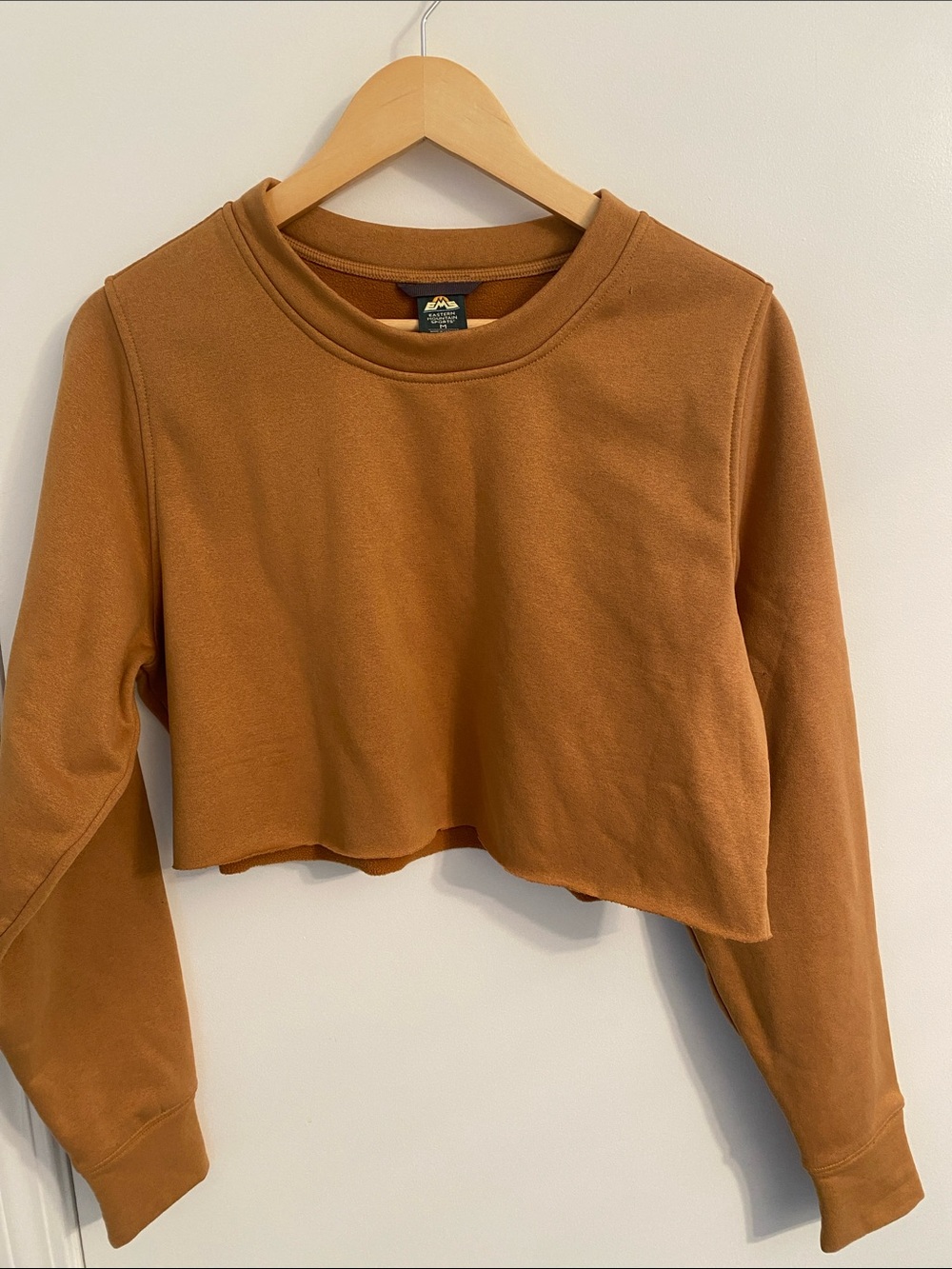 EMS Mustard Cropped Crewneck Sweatshirt Size M